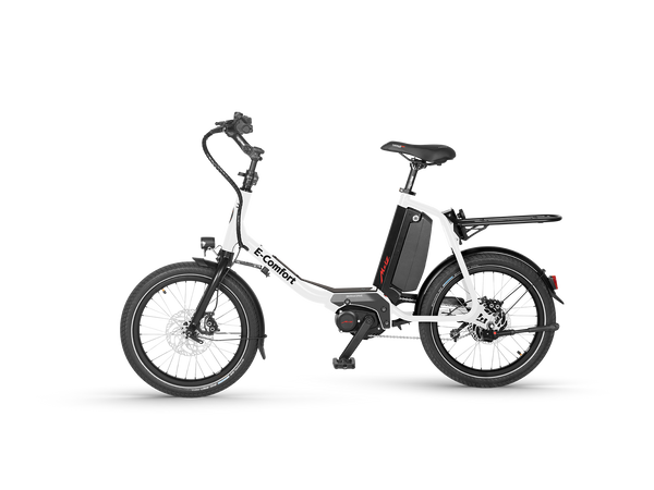 E-Comfort weiß mit Gepäckträger