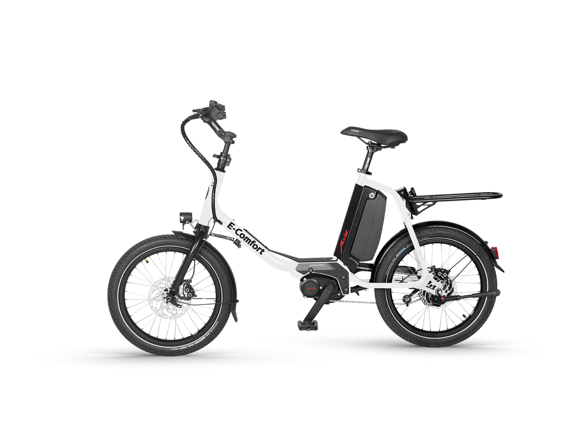 E-Comfort weiß mit Gepäckträger